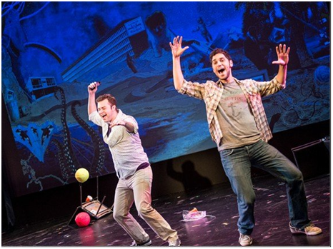 Trey Harrington and Perry Sherman in a scene from Wikimusical