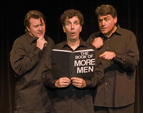 Stephen G. Anthony, Paul Louis and Nick Santa Maria in a scene from “Real Men”