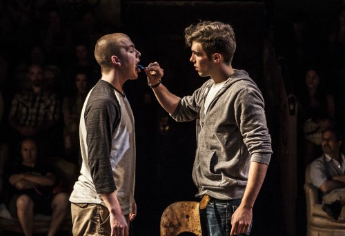 Jack DiFalco and Zane Pais in a scene from “Mercury Fur” (Photo credit: Monique Carboni)