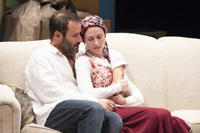 Ian Kahn and Victoria Mack in a scene from “Hard Love” (Photo credit: Clark Kim)