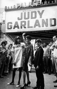 Judy Garland with her kids Lorna and Joey, at the Palace, 1967.
