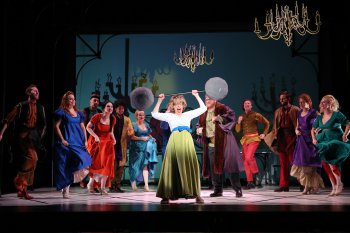 Jackie Hoffman and Company in a scene from “Once Upon a Mattress” (Photo credit: Carol Rosegg)