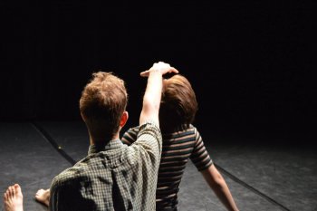 Hannah Garner and Will Noling in a scene from “What We’re In Now” (Photo credit: Jill Hobbs)