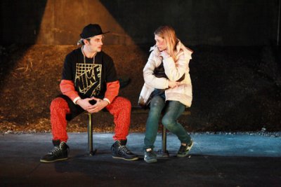 Shiloh Fernandez and Marin Ireland in a scene from “Ironbound” (Photo credit: Sandra Coudert)